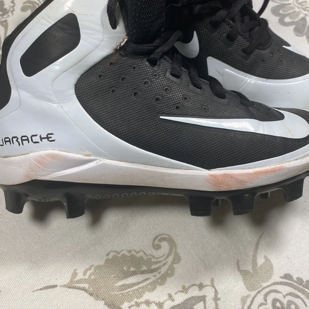 Nike Alpha Huarache‎ Baseball Cleats 1.5 Y Black White Pro Mid 923434-011